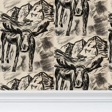 Load image into Gallery viewer, Moose with Maroon Bells Repeat Wallpaper