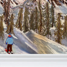 Load image into Gallery viewer, Lone Skier Repeat Pattern Wallpaper