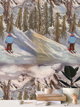Load image into Gallery viewer, Lone Skier Repeat Pattern Wallpaper