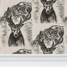 Load image into Gallery viewer, Deer with Monte Bianco Repeat Pattern Wallpaper