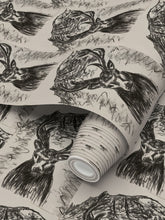 Load image into Gallery viewer, Deer with Monte Bianco Repeat Pattern Wallpaper