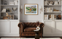 Load image into Gallery viewer, Father and Sons in Pila Ski Resort with Monte Bianco on the Background