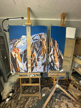 Load image into Gallery viewer, Grandes Jorasses Triptych Soft Pastels Painting