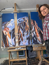 Load image into Gallery viewer, Grandes Jorasses Triptych Soft Pastels Painting