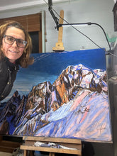 Load image into Gallery viewer, The Monte Bianco as seen from Skyway Monte Bianco Soft Pastels Painting