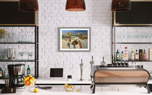 Load image into Gallery viewer, Father and Sons in Pila Ski Resort with Monte Bianco on the Background