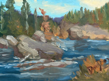 Load image into Gallery viewer, The Big Rock on the River Oil Painting