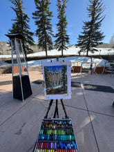 Load image into Gallery viewer, Aspens from the Timberline Condominium Plein Air Soft Pastels Painting