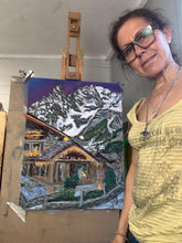 Load image into Gallery viewer, Monte Bianco at dusk from Auberge de la Maison