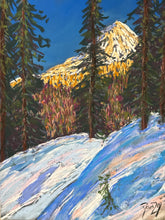 Load image into Gallery viewer, Becca di Nona viewed from a Snowshoeing path in Pila Soft Pastels Painting