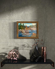 Load image into Gallery viewer, The Big Rock on the River Oil Painting