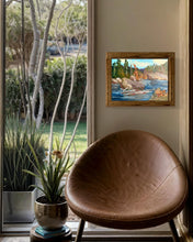 Load image into Gallery viewer, The Big Rock on the River Oil Painting