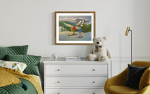 Load image into Gallery viewer, Father and Sons in Pila Ski Resort with Monte Bianco on the Background