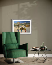 Load image into Gallery viewer, Father and Sons in Pila Ski Resort with Monte Bianco on the Background