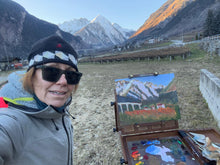 Load image into Gallery viewer, Vineyards with Monte Crammont and Monte Bianco Plein Air Painting in Oils