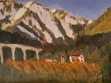 Load image into Gallery viewer, Vineyards with Monte Crammont and Monte Bianco Plein Air Painting in Oils