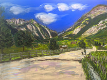 Load image into Gallery viewer, Walking the Vineyards of Morgex with views to Tête du Grand Mont Soft Pastels Painting