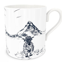 Load image into Gallery viewer, Black head sheep in Zermatt with Matterhorn Large Bone China Mug