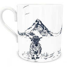 Load image into Gallery viewer, Black head sheep in Zermatt with Matterhorn Large Bone China Mug