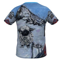 Load image into Gallery viewer, Boys premium t-shirt with a black-head sheep in the Gornergrat with the Matterhorn