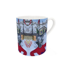 Load image into Gallery viewer, Ibex (mountain goat) skiing down in Plain Maison with the Cervino in the background