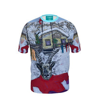 Load image into Gallery viewer, Ibex on skis in Cervinia mens cut and sew t-shirt