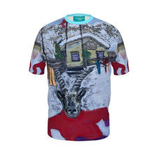 Load image into Gallery viewer, Ibex on skis in Cervinia mens cut and sew t-shirt