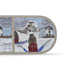 Load image into Gallery viewer, Two marmots on skis in Gressoney double oven glove