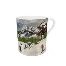 Load image into Gallery viewer, Kids skiing in Courmayeur with Monte Bianco in the background