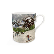 Load image into Gallery viewer, Kids skiing in Courmayeur with Monte Bianco in the background