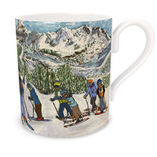 Load image into Gallery viewer, Friends skiing in Pila Bone China Mug