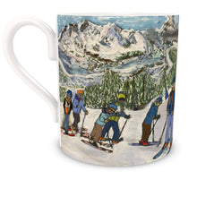 Load image into Gallery viewer, Friends skiing in Pila Bone China Mug
