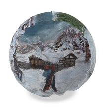 Load image into Gallery viewer, End of Ski Day in Val Veny bolster cushion.
