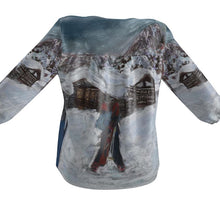 Load image into Gallery viewer, Feminine Blouse with ski theme- Courmayeur Val Veny