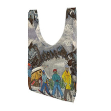 Load image into Gallery viewer, A Parachute shopping bag with a scene of skiers in Maison Vielle