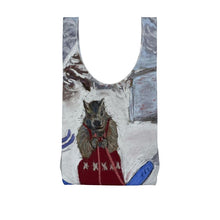 Load image into Gallery viewer, Marmot on Skis Parachute Shopping Bag