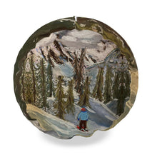 Load image into Gallery viewer, A Big Bolster Cushion of a Lone Skier in Courmayeur Mont Blanc