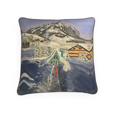 Load image into Gallery viewer, The Shovelling Snow in Crested Butte Deluxe Cushion