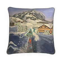 Load image into Gallery viewer, The Shovelling Snow in Crested Butte Deluxe Cushion