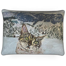 Load image into Gallery viewer, Bengal Cat in the Alps Rectangular Cushion