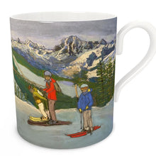 Load image into Gallery viewer, Father and Sons in Pila with the Catena di Monte Bianco