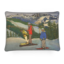 Load image into Gallery viewer, Father and Sons in Pila & Catena del Monte Bianco Rectangular Cushion