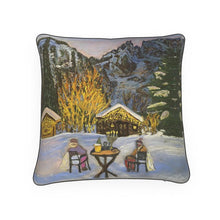 Load image into Gallery viewer, The Monte Bianco at Dusk with an Aperitivo Luxury Cushion