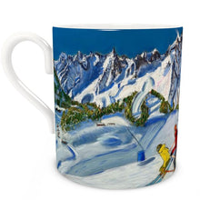Load image into Gallery viewer, The Skiing in Courmayeur Bone Chine Large Mug