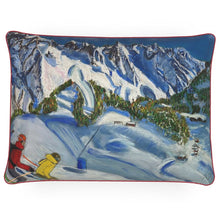 Load image into Gallery viewer, The Skiing in Courmayeur Big Rectangular Cushion