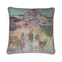 Load image into Gallery viewer, Goats posing in front of the Matterhorn cushion/ throw pillow/ decorative cushion/home furnishings