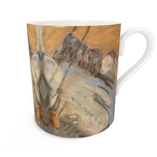 Load image into Gallery viewer, Bone china mug with an alpine scene in the Allgau/ tea mug/ coffee mug/ alpine mug/ ski mug/ gift idea