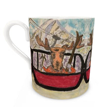 Load image into Gallery viewer, Moose with Skis in Gondola with Mount Crested Butte in the backdrop
