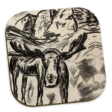 Load image into Gallery viewer, Moose with the Maroon Bells Mountains Coasters