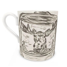 Load image into Gallery viewer, Moose in Gondola Bone China Mug, Mountain Mug